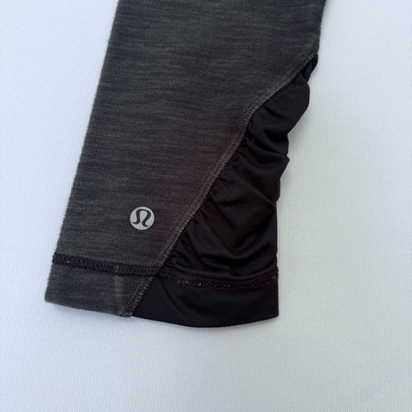 Lululemon Embrace Crop Denim Black Heather Gray Ruched Yoga Pants Leggings 2 - Picture 8 of 9
